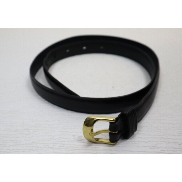 HENRY GRETHEL WOMEN'S BLACK GLAZED ANTIQUE COWHIDE LEATHER BELT - 3/4" - SIZE 32 - Picture 1 of 11